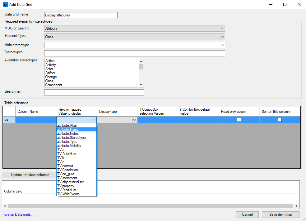 DatagridDisplayClassAttributes