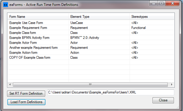 ListFormDefinitions